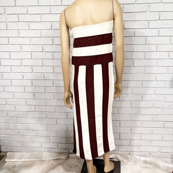 Anthropologie Striped Brown and White Women's Dress - Picture 9 of 12
